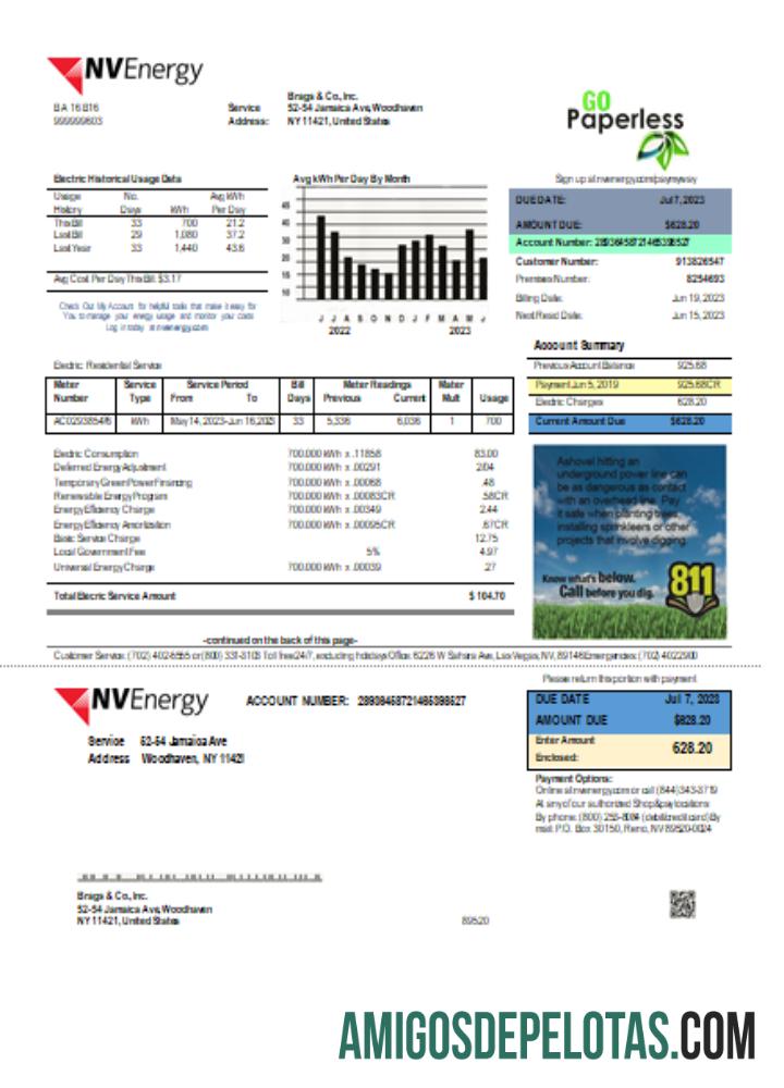 Projeto de lei de serviços públicos de energia de Nevada NV, SCR modelo